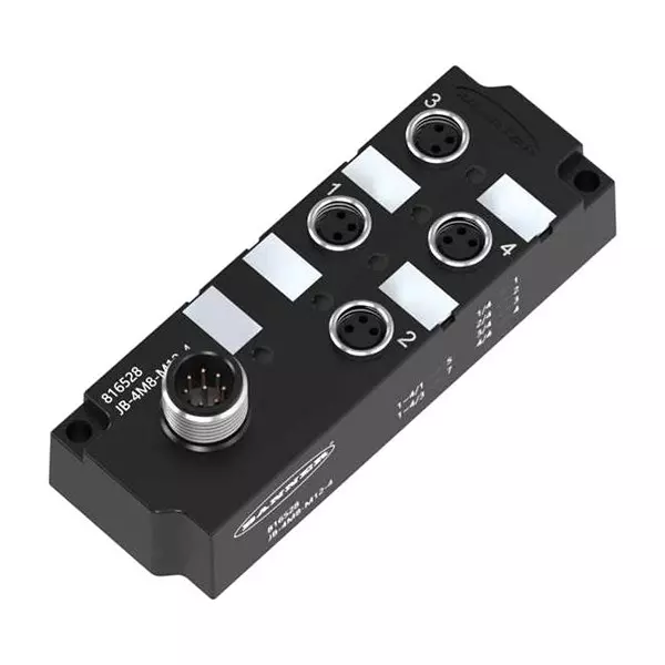 BANNER ENGINEERING Junction Block, 4Port M8, 8 Signal, Ip67, Jb-4M8-M12-4.