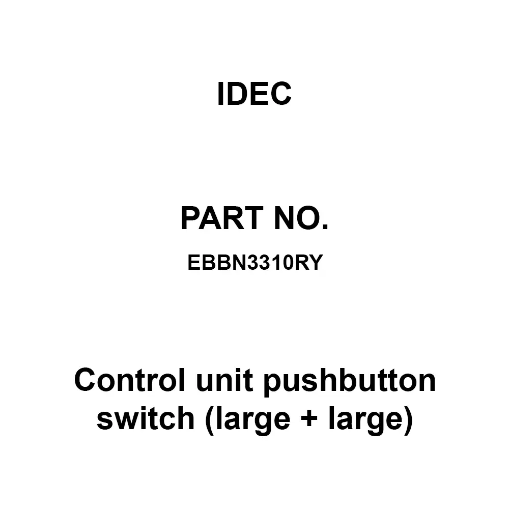 IDEC Control unit pushbutton switch (large + large) 1A Power Conditioner, EBBN3310RY