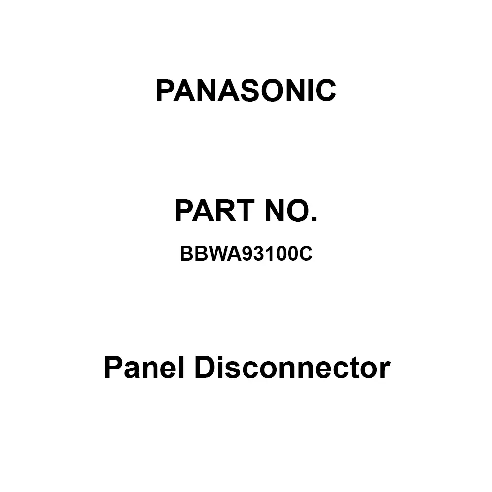 Panasonic Panel Disconnector 3P0E 100 Amp Rated Current, BBWA93100C