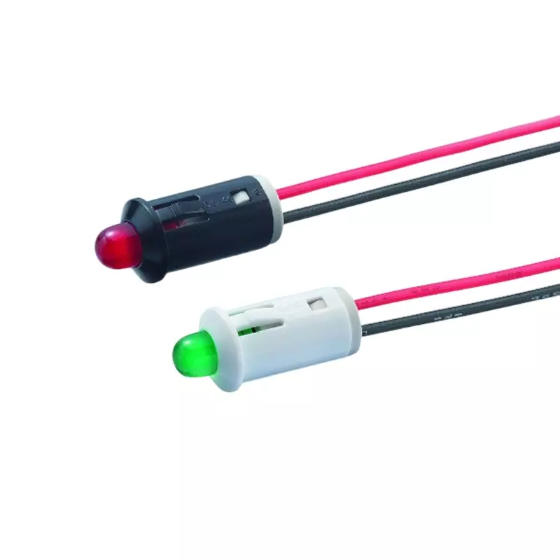 Sato Parts LED Bracket (Convex Lead Type, Body Color: White, Mounting Hole: Φ8.3 mm Red), DB-40-FL-WR