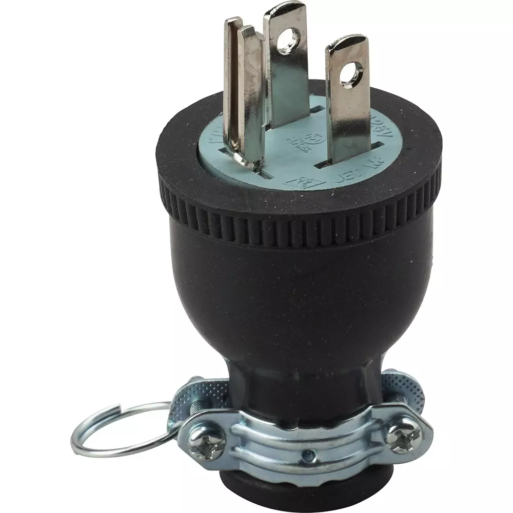 Meikosha Grounding 2 P15 A Rubber Plug Flat Blade Type 125 V 15A, ME2538