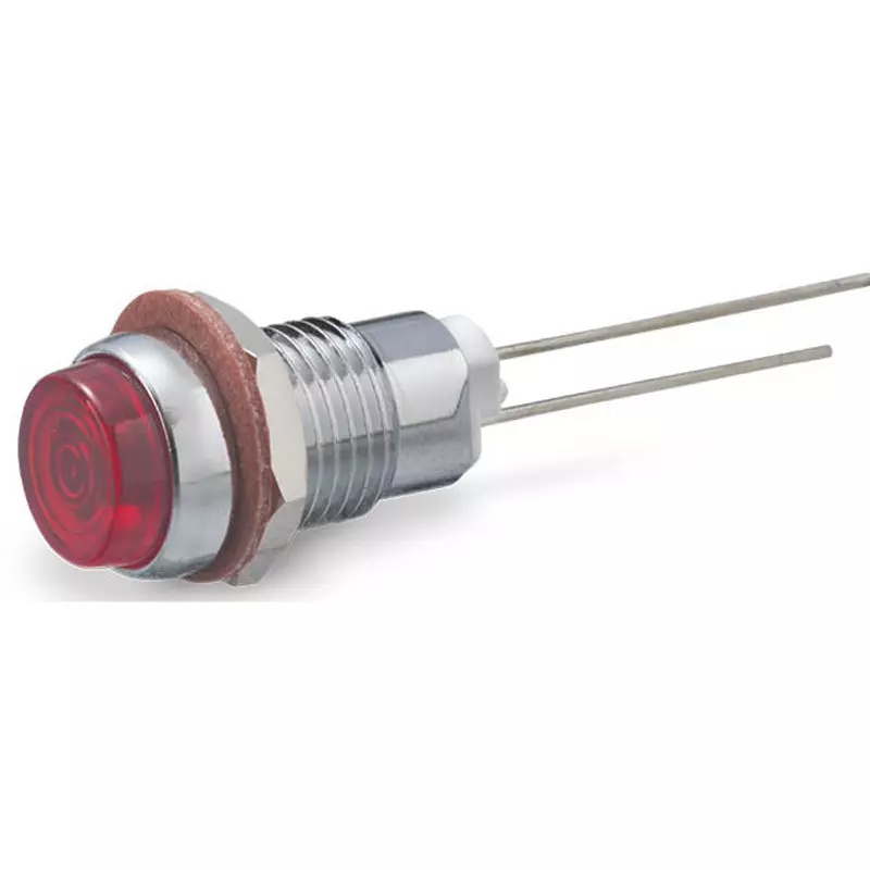 Sato Parts Indicator Light LED Bracket Round Φ8.4 mm Convex Lens, DB-4-FD-R