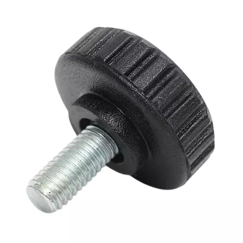 RS PRO Clamping Knob Thermoplastic M5 x 10 10 mm Thread Length Black 21 mm Knob Dia Thumb Screw, 188867 (Pack of 10)
