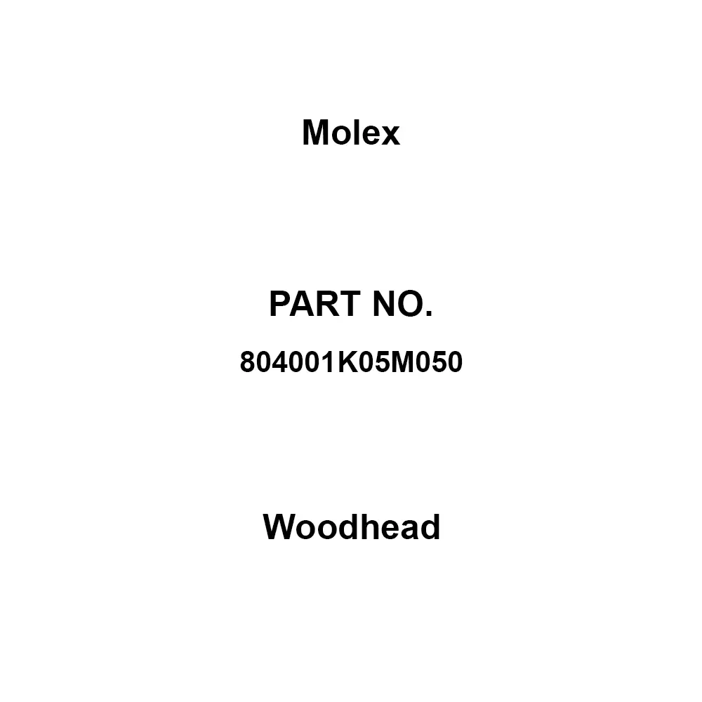 Molex Woodhead 250 AC/DC V Rated Voltage 4 A Rated Current 22 Applicable Wire Range Awg, 804001K05M050