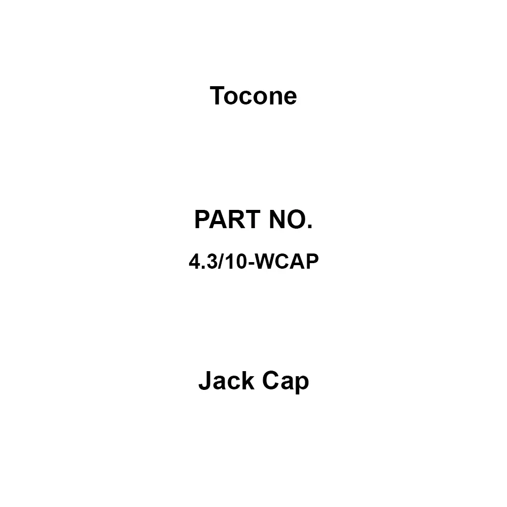 Tocone Jack Cap 4.3 / 10 type Connector Type Plug Cutting Shape Correspondence Rohs Directive, 4.3/10-WCAP