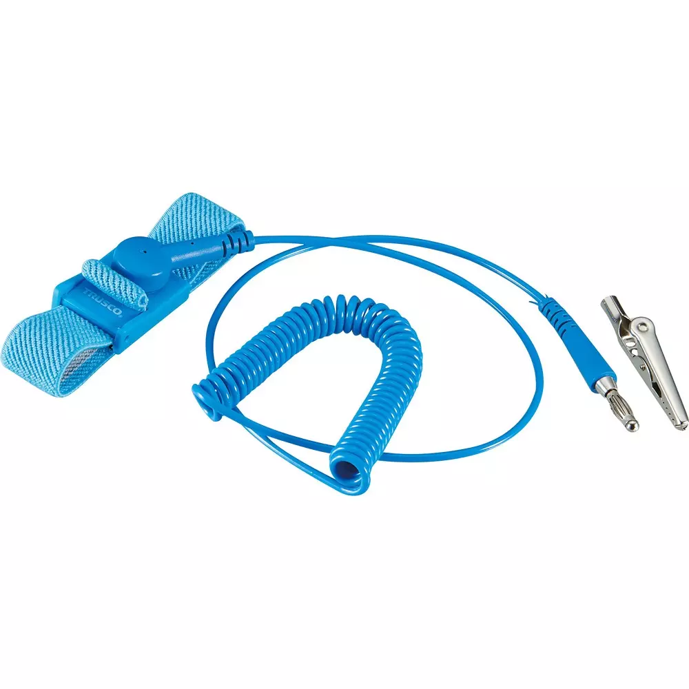 TRUSCO Wrist Strap 1 mΩ Resistance 1.8 (effective length) m Cable Length 130.0 Coil Length, WS-A