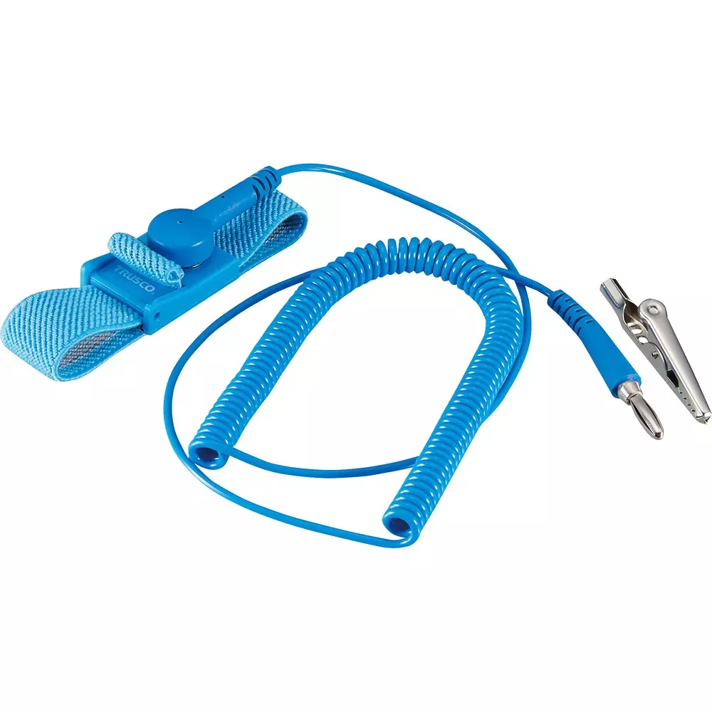 TRUSCO Wrist Strap 3.0 (effective length) m Cable Length 240.0 Coil Length, WS-B