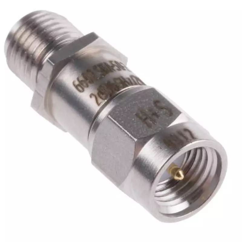 HUBER+SUHNER RF Attenuator DC to 6 GHz Operating Frequency 50 Ω Impedance 2 db Attenuation, 6602_SMA-50-2/199_NE