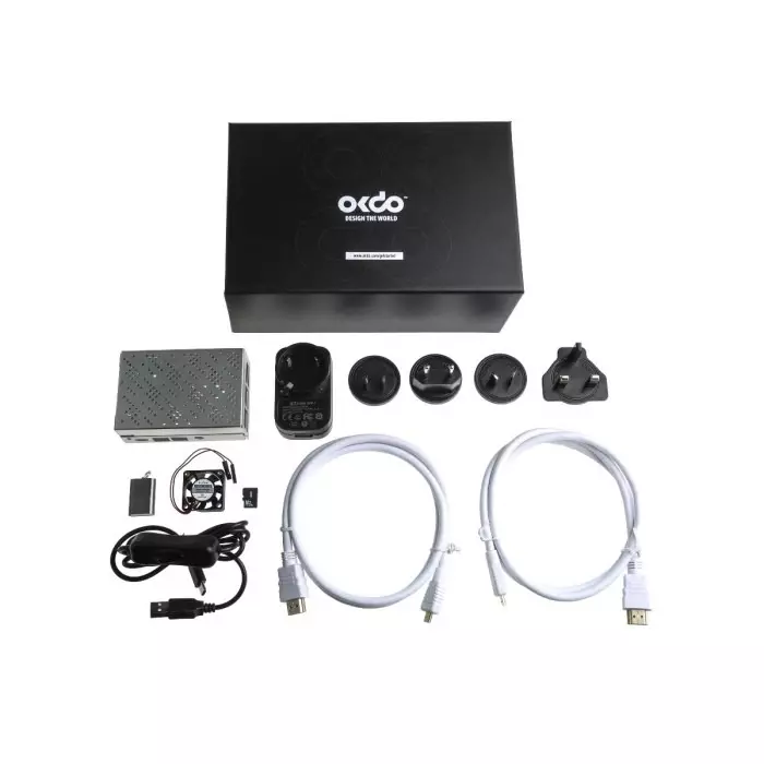 Okdo Raspberry Pi 4 Model B Starter Kit (without SBC) NOOBS 3.1.1 Case with Fan Cables Heat Sinks, K-0532