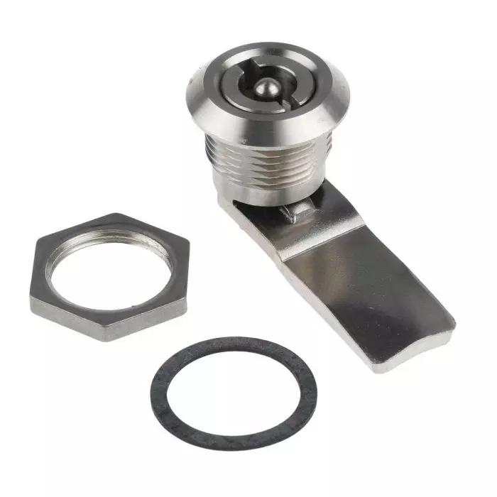 Steinbach & Vollman Stainless Steel Tumbler Lock 20 mm Panel-to-Tongue 20.2x20.2 mm Cutout Key Unlock