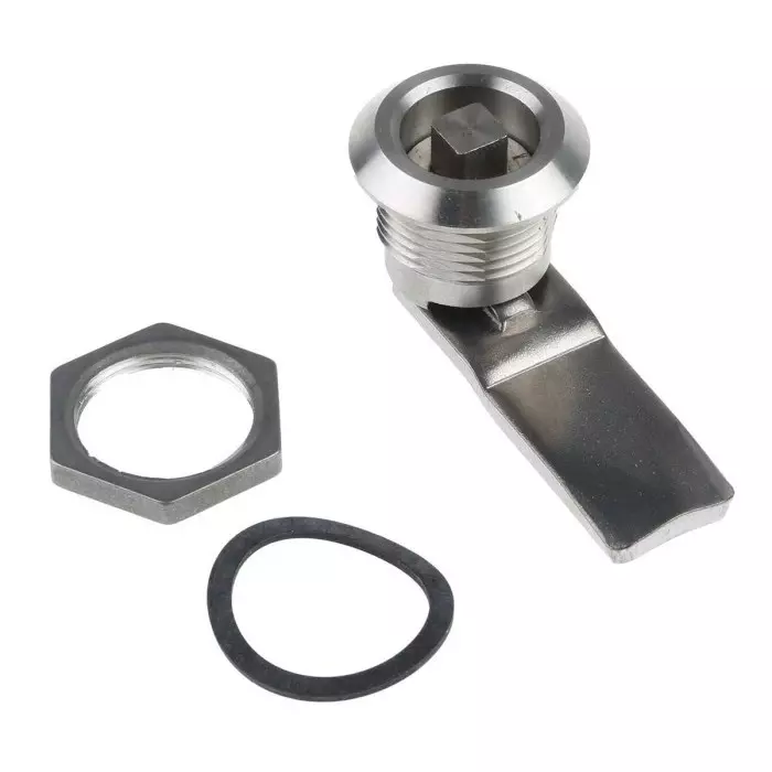 Steinbach & Vollman Square Key Lock Stainless Steel, 20 mm Panel to Tongue Depth, 20.2x20.2 mm Panel Cutout, 3410258