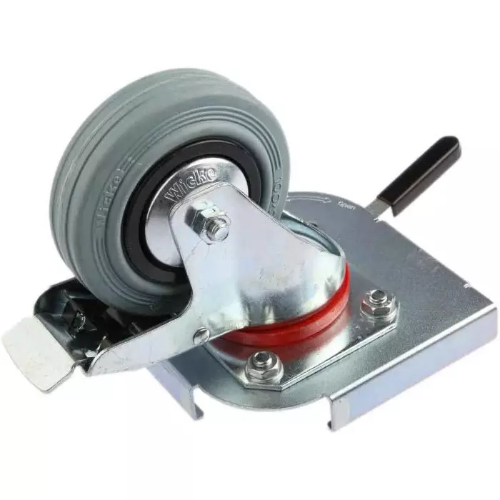 Zarges Braked Swivel Castor Wheel 90 Kg Capacity 100 mm Wheel, 40742 (Pack of 2)