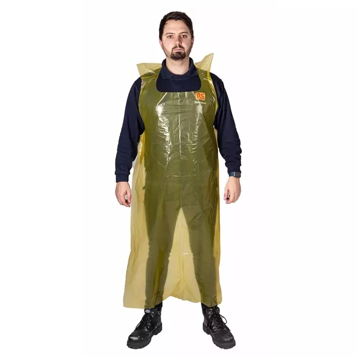 Reldeen Yellow Polythene Liquid Resistant Disposable Apron, A0765 (Pack of 250)