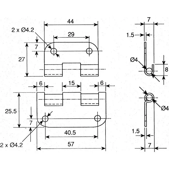 Savigny Stainless Steel Butt Hinge with a Lift-off Pin 57x52.5x1.5 mm, 40421 IB (Pack of 6)