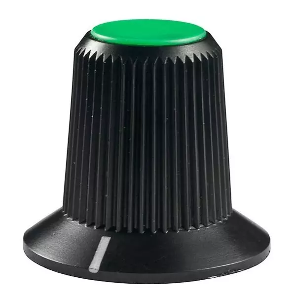 NKK SWITCHES AT Series Cylindrical Knob with Skirt Knurled, Straight Design 2.28 mm Shaft Diameter, AT4103F