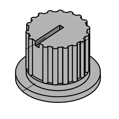 NKK SWITCHES Knobs Rotary Type Plastic Black Notch on Top, Illuminative , AT3009A