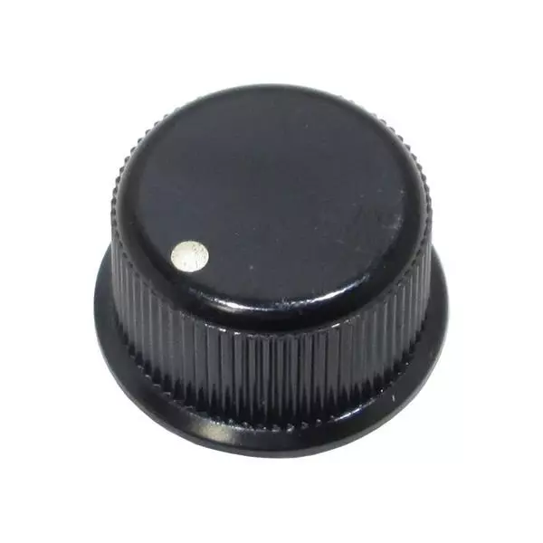 Shin Chin Cylindrical Knob with Skirt Phenolic Black 19 mm Outside Diameter, PN-23/6.4