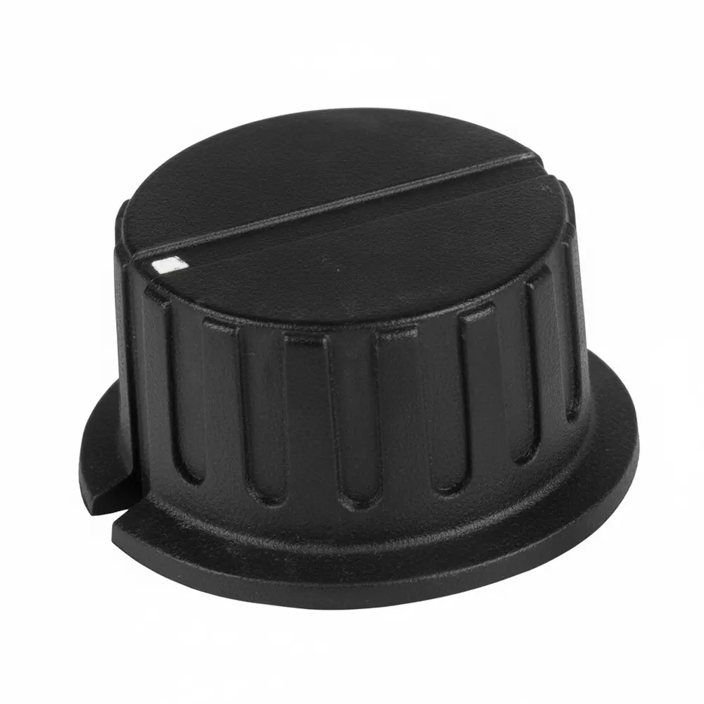 Shin Chin Cylindrical Knob Plastic Black 35 mm Outside Diameter, PN-38A/6.4