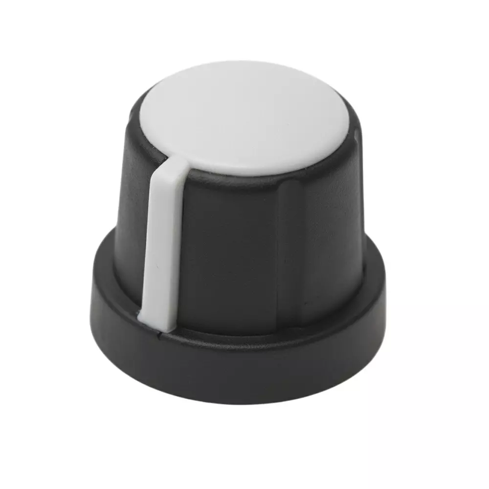 DAVIES MOLDING Cylindrical Knob with Skirt Black Smooth Design 21 mm Outside Diameter, 1231-H
