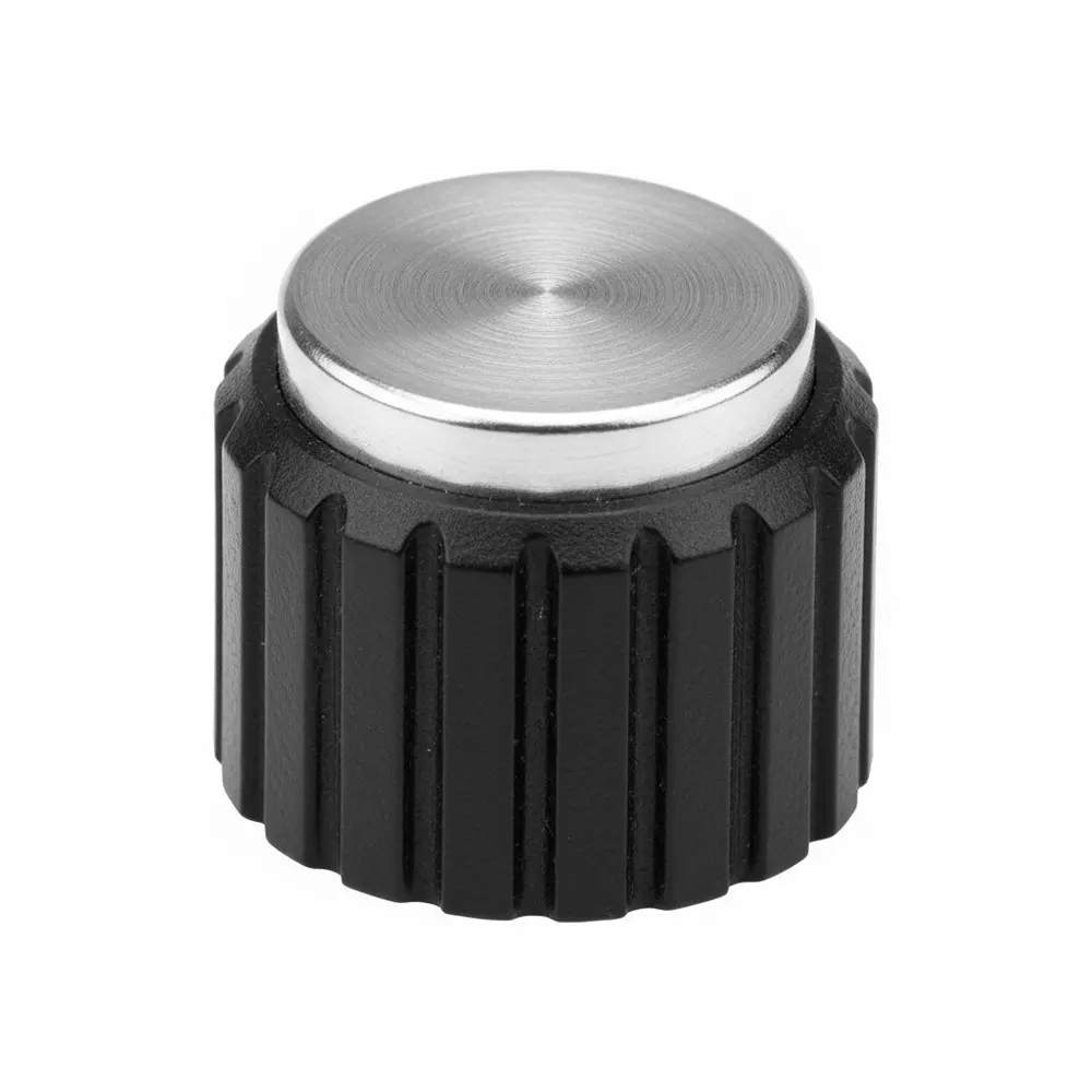 TE CONNECTIVITY PKNT Series Cylindrical Knob Black 15 mm Outside Diameter, PKNT60B1/4