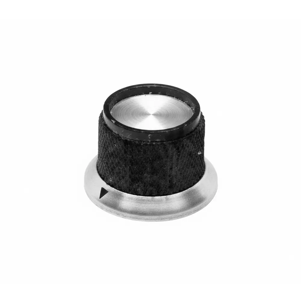TE CONNECTIVITY PKD Series Cylindrical Knob with Skirt Black, Silver 26 mm Outside Diameter, PKD70B1/4