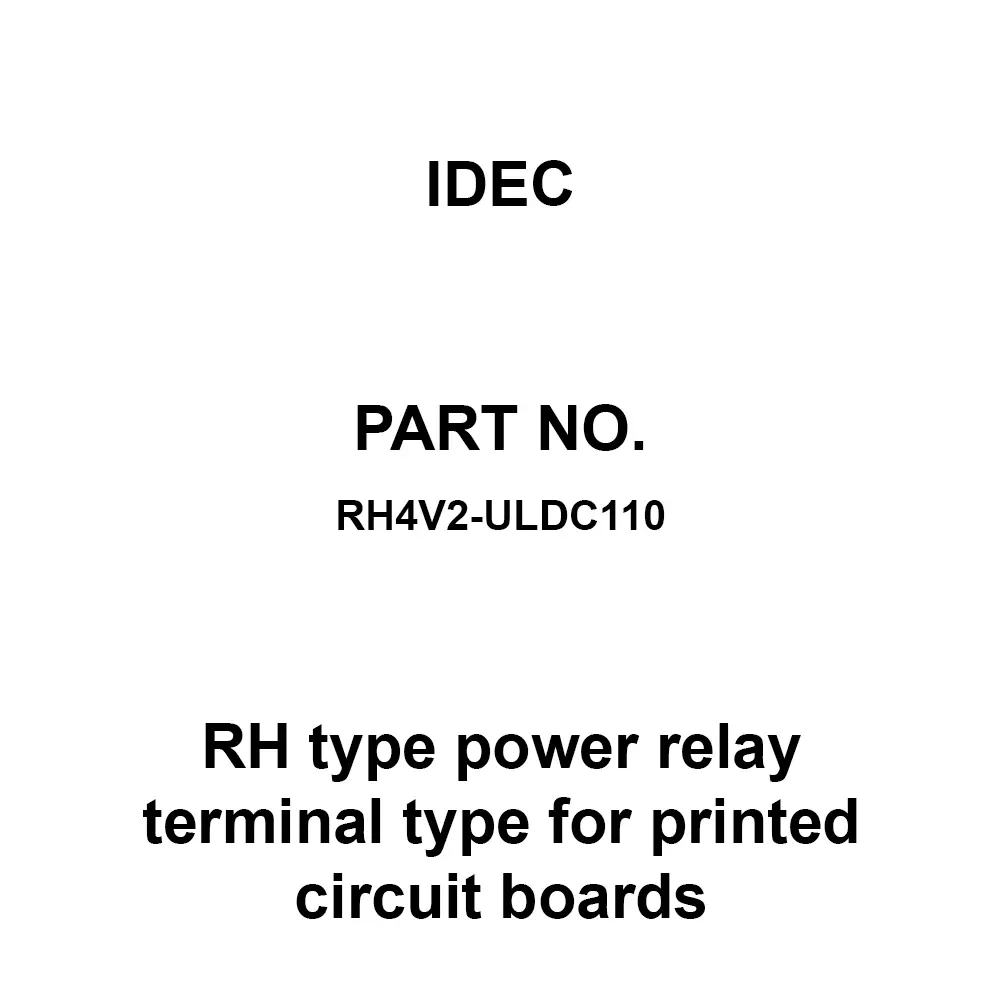 IDEC RH type power relay terminal type for printed circuit boards 4C Printed Circuit Board Terminal, RH4V2-ULDC110