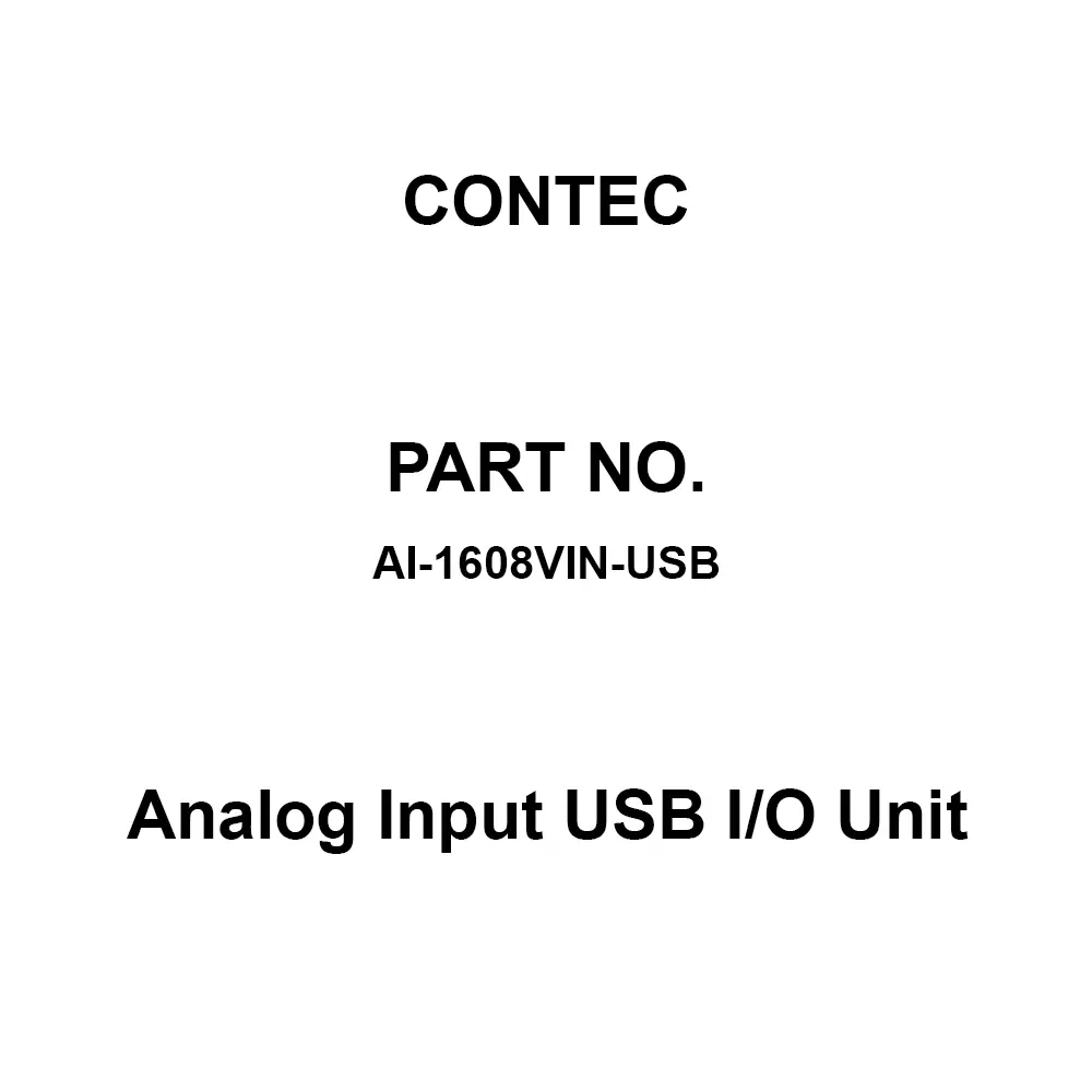 CONTEC Analog Input USB I/O Unit, AI-1608VIN-USB