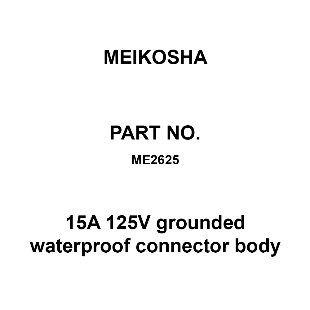 Meikosha 15 A 125 V Grounded Waterproof Connector Body (S Type), ME2625