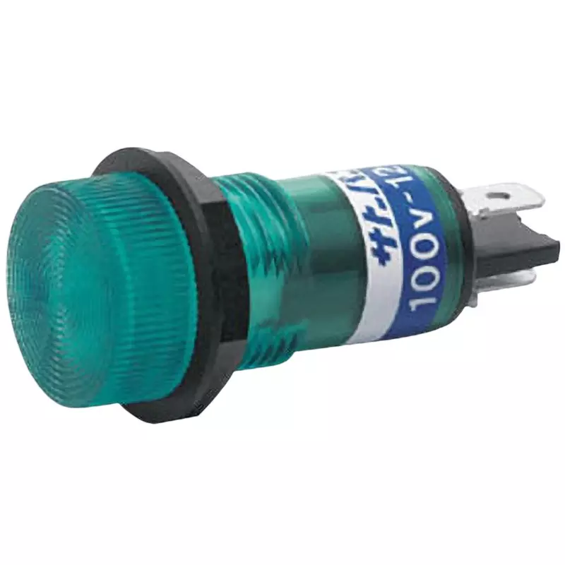 Sato Parts Indicator Light Neon Bracket P.B.T.(UL94V-0) Acrylic AC100 to 125V 18 mm Green Lens Color, BN-2-1-G