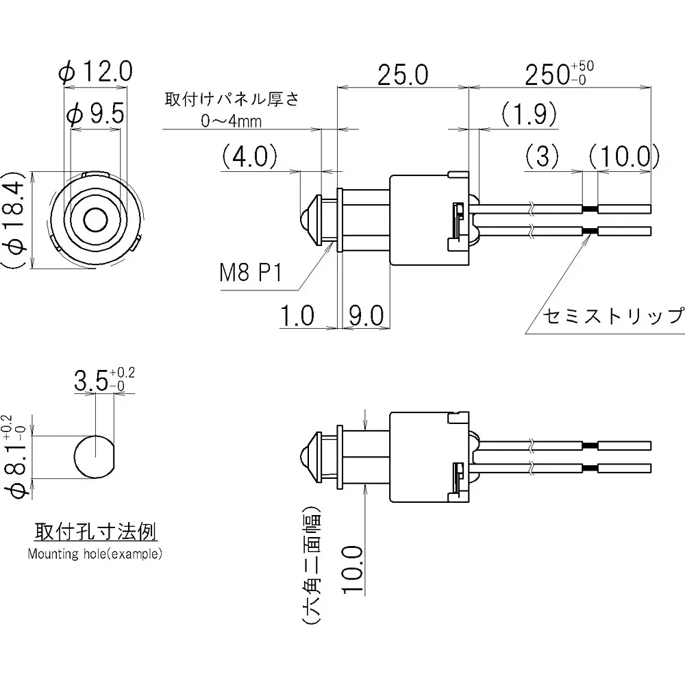 sato-parts-chip-led-indicator-light-pbt-chrome-chrome-brass-10-mm-nd-1-2-chwg