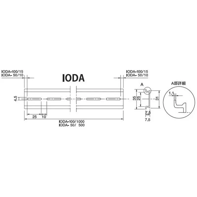 jappy-din-raildedicated-metal-fittings-white-anodized-surface-treatment-15-mm-wall-thickness-ioda-50
