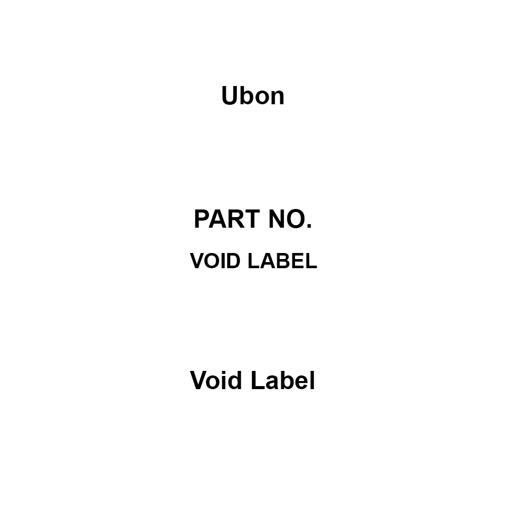 Ubon Void Label Red letter "no opening" on matte silver background Sign Meaning, VOID LABEL