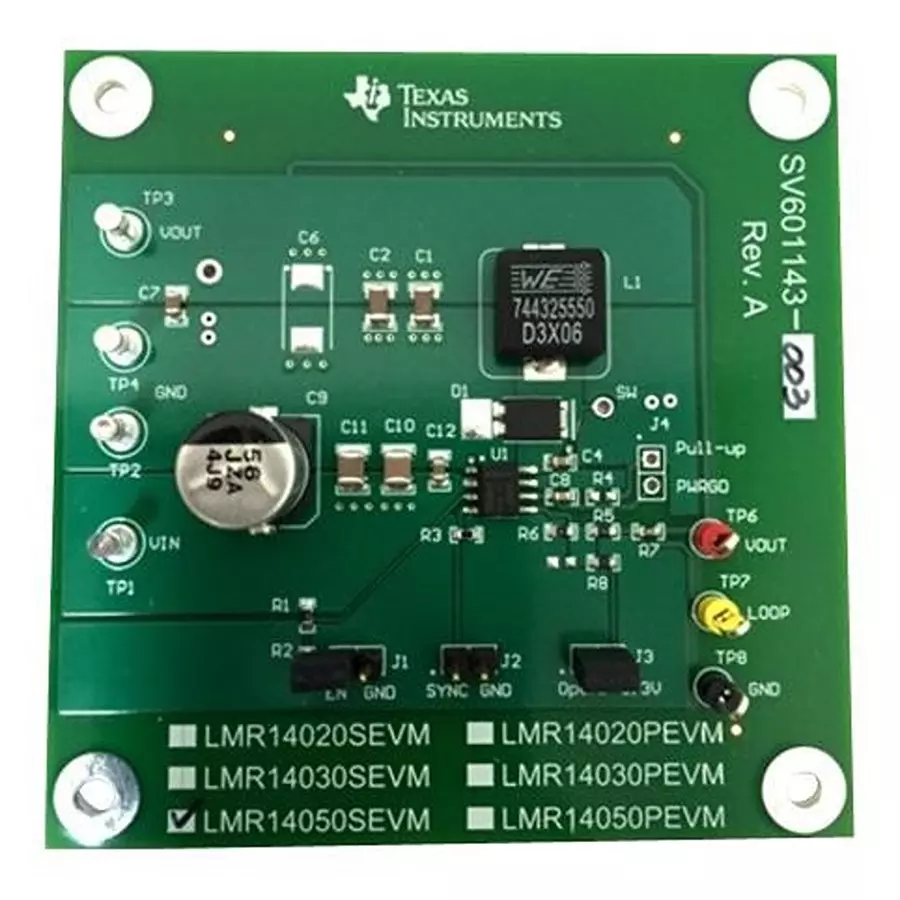 TEXAS INSTRUMENTS Power Management Development Kits - AC / DC EVALUATION BOARD, BUCK CONVERTER, LMR14050SEVM