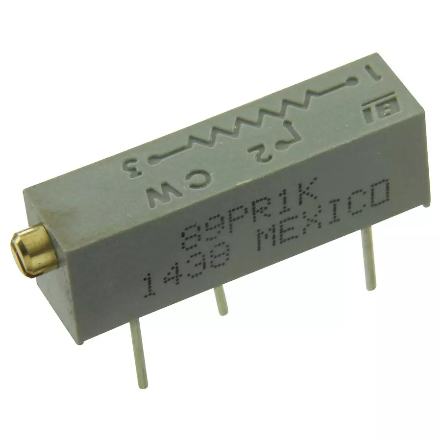 TT ELECTRONICS / BI TECHNOLOGIES TRIMMER, POT, 1K, 20TURN, 10%, TH, 89PR1KLF
