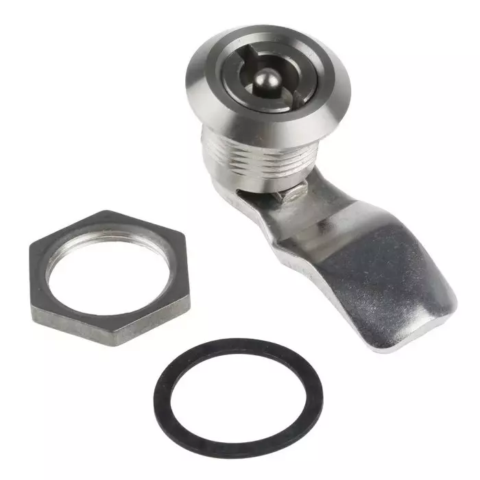 Steinbach & Vollman Stainless Steel Tumbler Lock 13 mm Panel-to-Tongue 20.2x20.2 mm Cutout Key Unlock