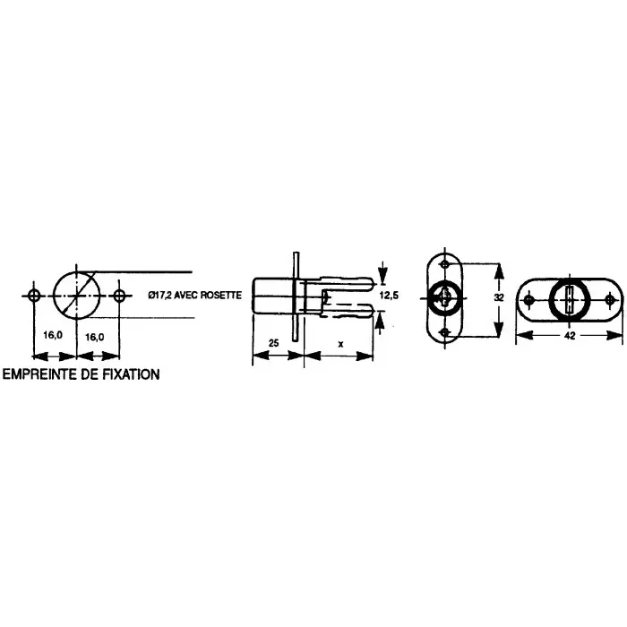 Euro-Locks Pedestal Key Lock 22 mm Panel to Tongue Depth, 19 mm Panel Cutout Diameter, 5640532