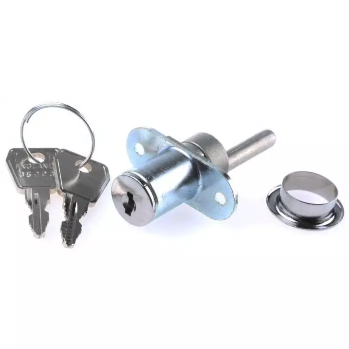 Euro-Locks Pedestal Key Lock 22 mm Panel to Tongue Depth, 17 mm Panel Cutout Diameter, 5641532
