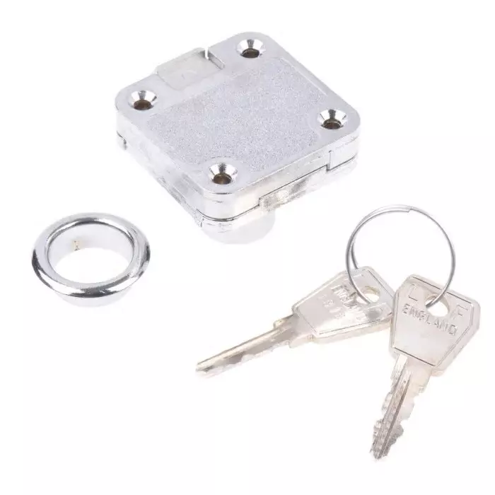 Euro-Locks Slam Key Lock 21.1 mm Panel to Tongue Depth, 19 mm Panel Cutout Diameter, 5883502