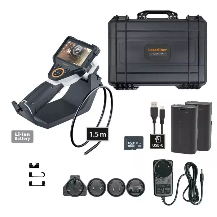 Laserliner 7.9 mm probe Inspection Camera Kit 1.5m Probe Length 1280x720pixels Resolution LED Illumination, 092.282H