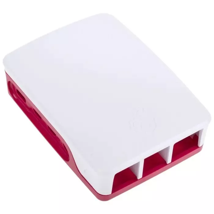 Raspberry Pi Plastic Case for use with Raspberry Pi 4B in Red, White, RPI4 Case Red/White