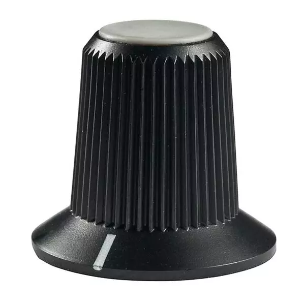 NKK SWITCHES AT Series Cylindrical Knob with Skirt Knurled, Straight Design 2.28 mm Shaft Diameter, AT4103H