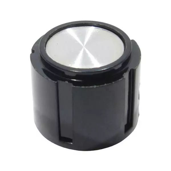 Shin Chin Cylindrical Knob Phenolic Black 20 mm Outside Diameter, PN-31B1/6.4 W/O LINE