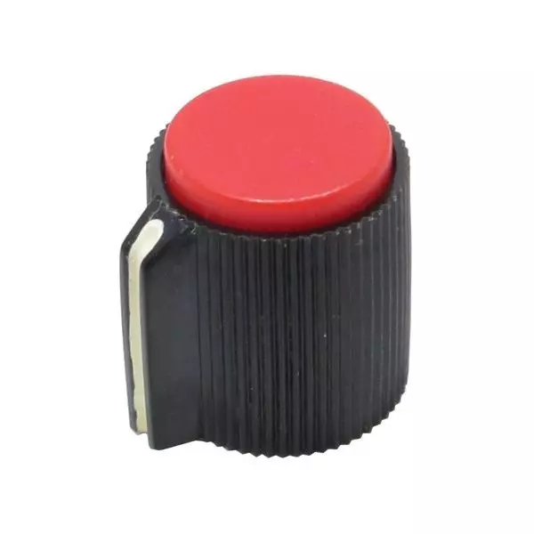 Shin Chin Knobs Pointer/Selector Type Phenolic Black 14 mm Outside Diameter, RN-118F-BR/6.4