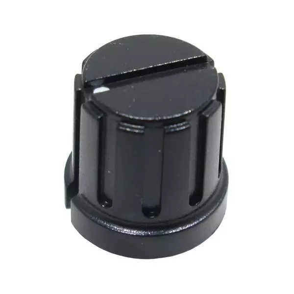 Eagle Plastic Devices Cylindrical Knob with Skirt Plastic Black 15 mm Outside Diameter, 450-CE15