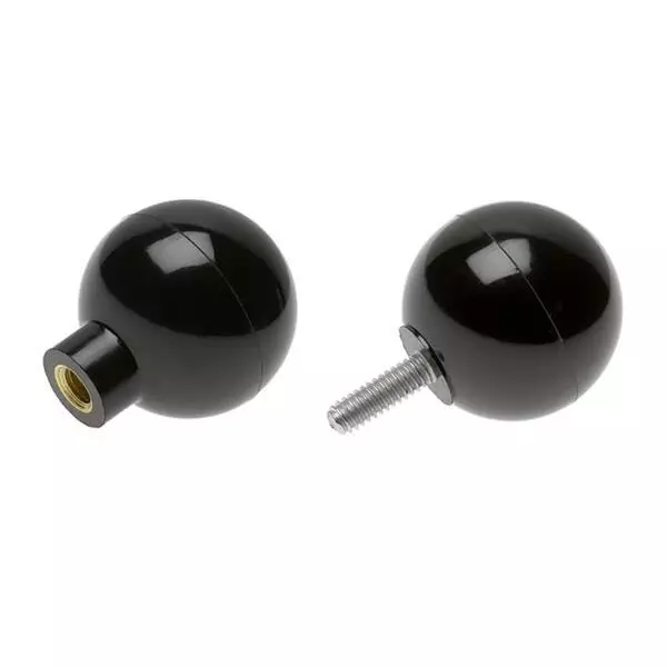 DAVIES MOLDING 35 Series Ball Knob Black 38 mm Outside Diameter, 0035HX
