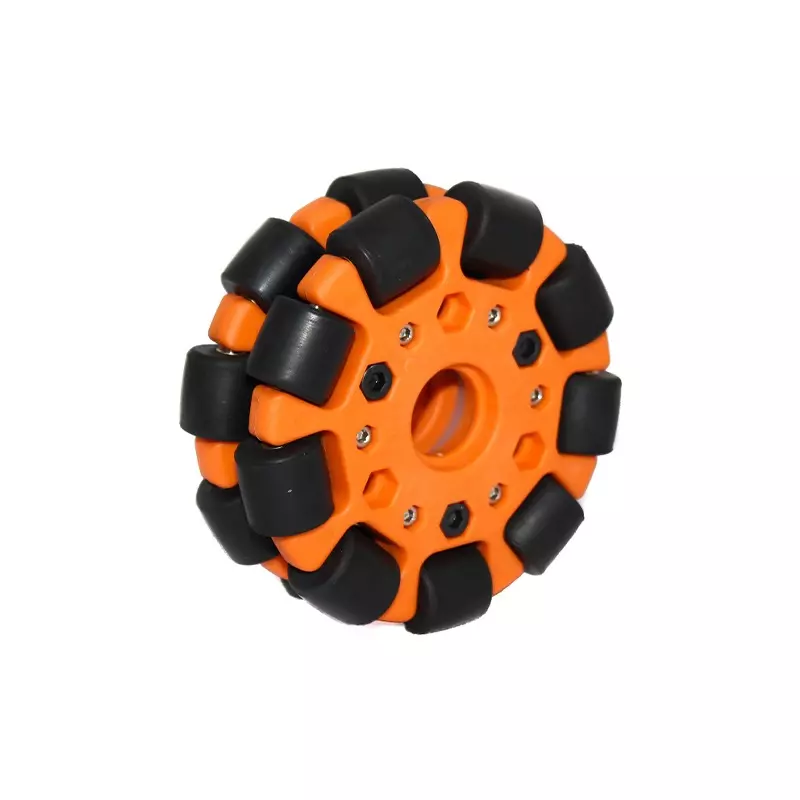 EasyMech Orange 100mm Double Glass Fiber Omni Wheel (BEARING TYPE ROLLER) High Quality