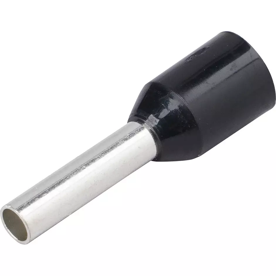 MonotaRO Pin Terminal With Insulating Sleeve Black 14.3 mm Length, E1508-BLACK (Pack of 100 Pcs)