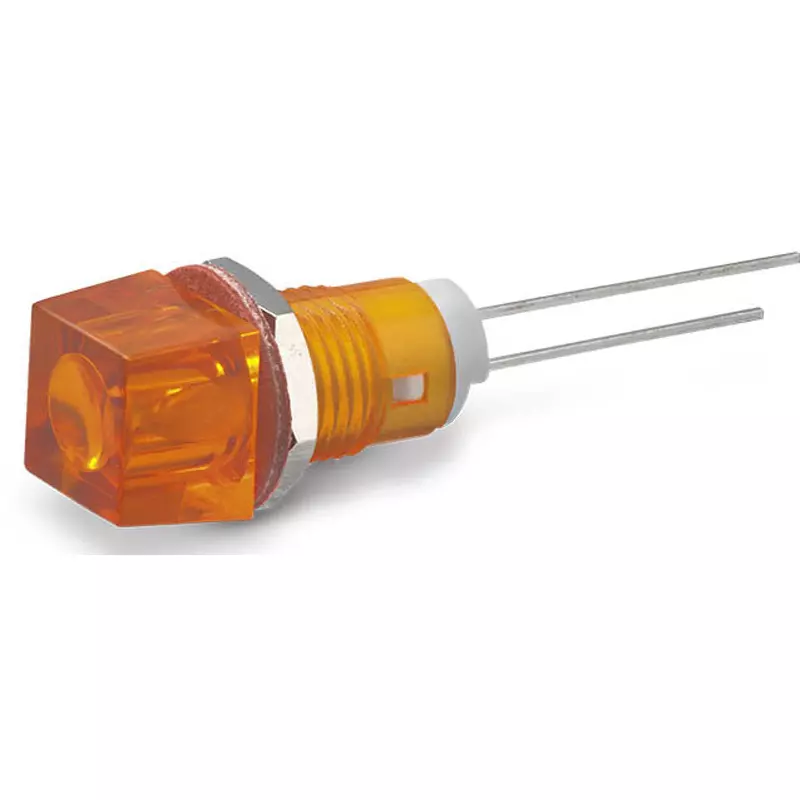 Sato Parts Indicator Light LED Bracket Square Lens 9X9 mm Convex Lens, DB-11-F-OR