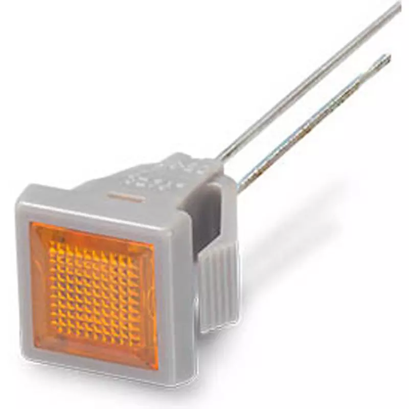 Sato Parts Indicator Light LED Bracket Square Lens 7X7 mm Flat Lens, DB-30-F-GYOR