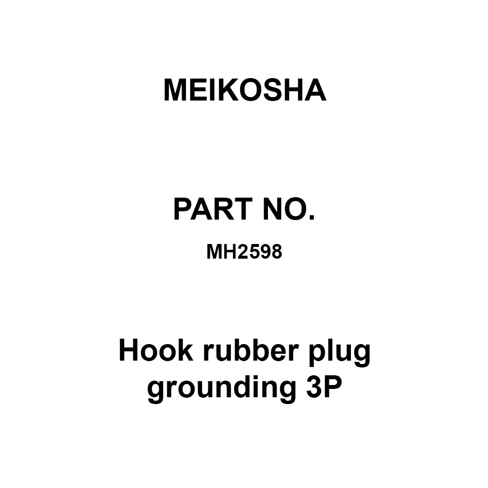 Meikosha Hook Rubber Plug Grounding 3 P 250 V 20 A Rated Current, MH2598